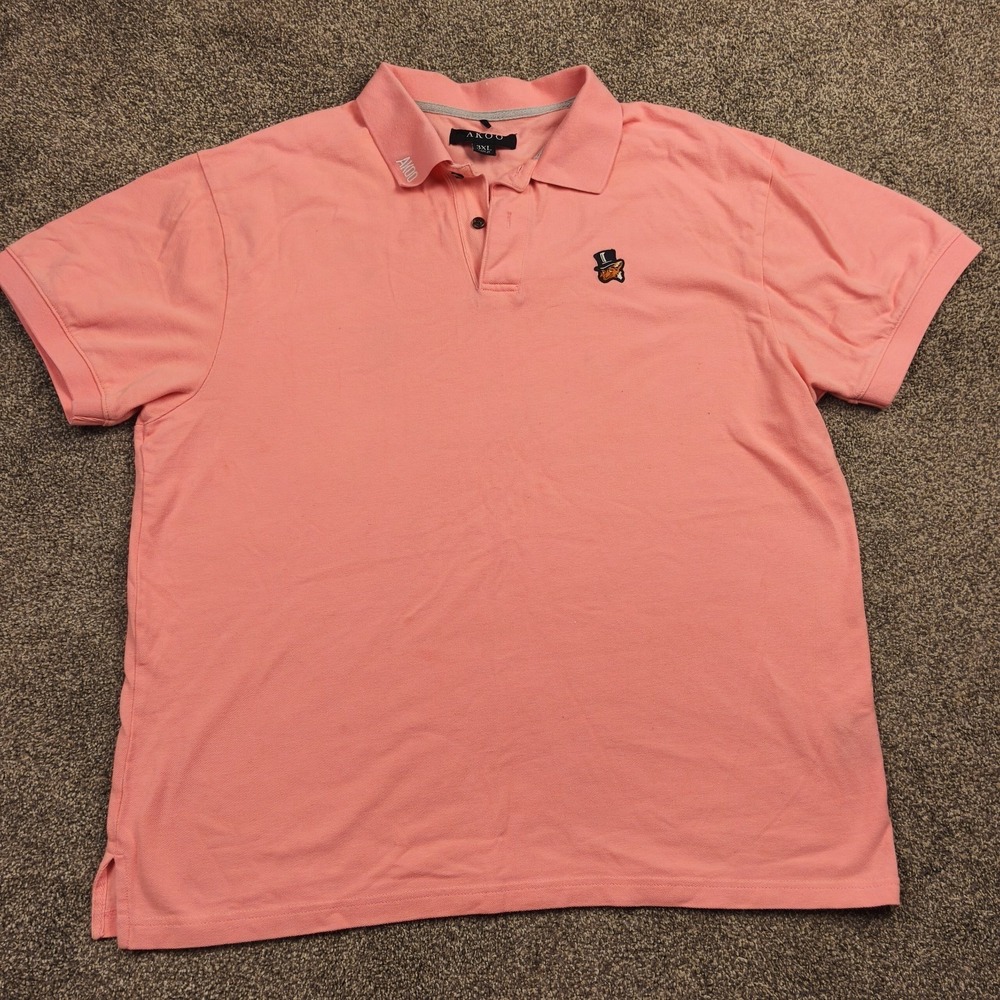 AKOO Fox Logo Polo Shirt Coral Streetwear Hip‎ Hop Size 3XL